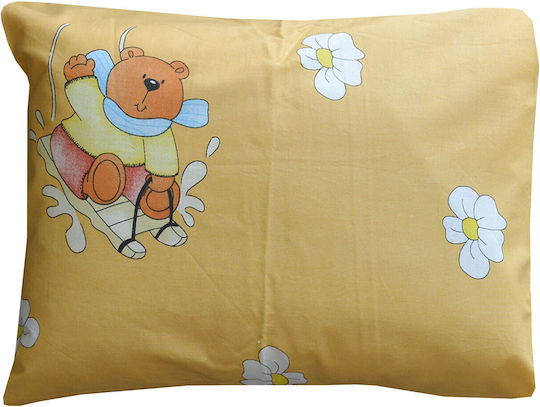 Viopros Kids Pillowcase Made of 100% Cotton 35x45cm Yellow