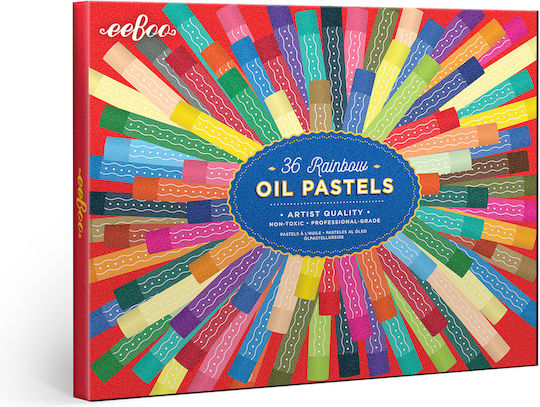 Eeboo Pasteluri Uleioase 36 Buc Curcubeu Epas181