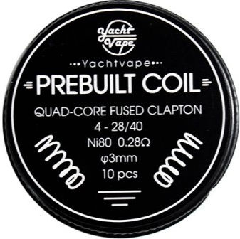 Yachtvape Quadcore Fused Clapton Coil Ni80 0,28 Ohm 10 Stücke