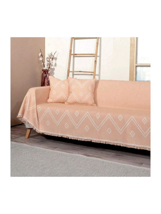 GM Home Rakel Ριχτάρι Πολυθρόνας Δύο 'Οψεων 175x180εκ. Σομόν