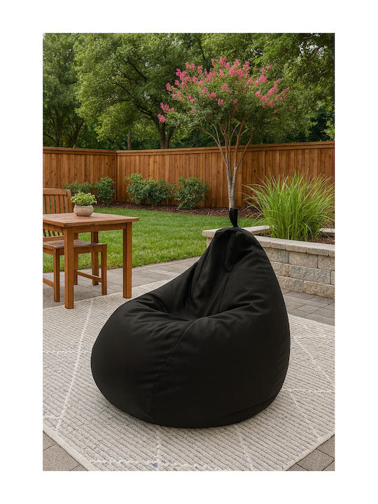 Pouf Birne Wasserdicht Mousa Schwarz 70x70x80cm...