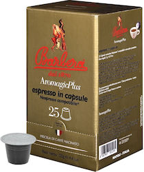 Barbera Espresso με το Aromagic Plus της Barbera Ένα αρμονικό χαρμάνι από πέντε εκλεκτές ποικιλίες καφέ που χαρίζουν έντονο άρωμα πλούσια κρέμα και ισορροπημένη γεύση Χαρακτηριστικά 25caps Barbera Espresso με το Aromagic Plus της Barbera Ένα αρμονικό χαρμάνι από πέντε εκλεκτές ποικιλίες καφέ που χαρίζουν έντονο άρωμα πλούσια κρέμα και ισορροπημένη γεύση Χαρακτηριστικά 25caps