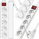 LTC Power Strip 5 Positions with Switch and Cable 5m