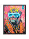 Painting "Furry Lion King" Neon LED Lighting 50x70 cm