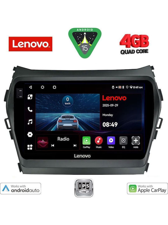 Lenovo Car Audio System for Hyundai iX45 / Santa Fe 2013-2017 (Bluetooth/USB/WiFi/GPS/Apple-Carplay/Android-Auto) with Touch Screen 9"