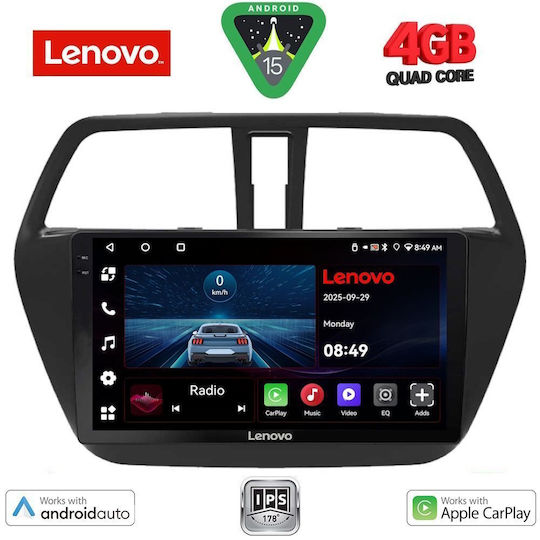 Lenovo Car Audio System for Suzuki SX4 S-Cross 2014-2021 (Bluetooth/USB/WiFi/GPS/Apple-Carplay/Android-Auto) with Touch Screen 9"