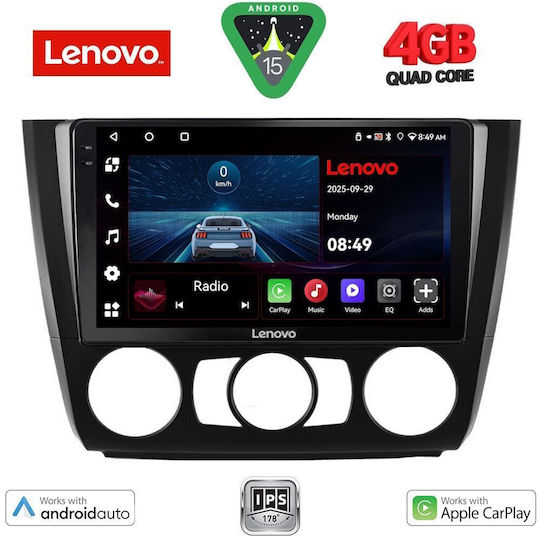 Lenovo Ηχοσύστημα Αυτοκινήτου για BMW Σειρά 1 2004-2013 με A/C (Bluetooth/USB/WiFi/GPS/Apple-Carplay/Android-Auto) με Οθόνη Αφής 9"