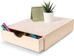 Creative Ξύλινο Συρταράκι Γραφείου 1 Θέσεων 25x7x33cm Μπεζ