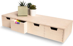 Creative Ξύλινο Συρταράκι Γραφείου 4 Θέσεων 20.5x10x56cm Πράσινο