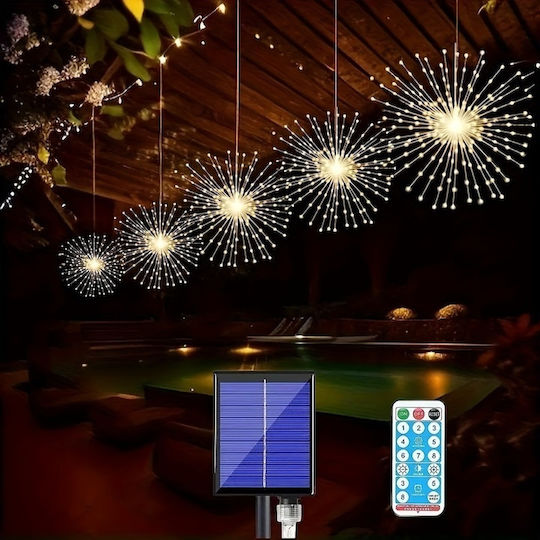 5 Lămpițe LED Alb cald Solare tip Focuri de artificii 5buc