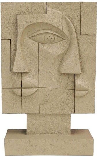 Figurină Geometrică Cubism Bej 16,3x7,3x27,2cm