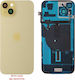 iPhone 15 Plus Battery Cover Yellow Compatible Mobile Camera Lens Metal Plaid Flashlight Charging Flex NFC