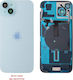 Iphone 15 Battery Cover Blue Camera Lens Metal Plaid Flashlight Charging Flex Nfc