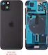 iPhone 15 Plus Battery Cover Black Compatible Mobile Camera Lens Metal Plaid Flashlight Charging Flex NFC
