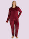 Mihra Winter Women's Pyjama Set Bordeaux
