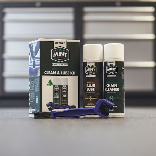 Oxford Mint Motorcycle Chain & Lube Kit – Λιπαντικό – Καθαριστικό Αλυσίδας Βουρτσάκι Oc500