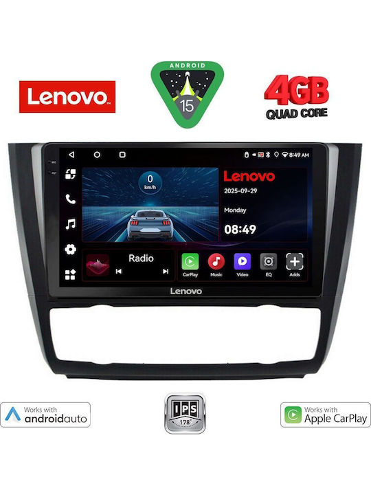 Lenovo Car Audio System for BMW Series 1 2004-2013 with Clima (Bluetooth/USB/WiFi/GPS/Apple-Carplay/Android-Auto) with Touch Screen 9"