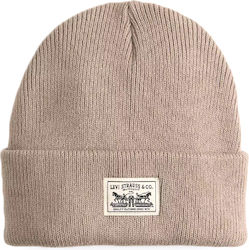 Levi's Beanie Ανδρικός Σκούφος με Rib Πλέξη σε Μπεζ χρώμα