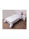 Viopros Set Baby Duvet Cover with Pillowcase Trak White 120x160cm