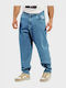 Ανδρικό Παντελόνι Τζιν με Relaxed Εφαρμογή Washed Mid