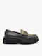 Leather Women's Loafers in Black Color