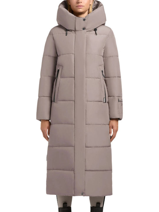 Women's Puffer Jacket for Winter with Hood Gray