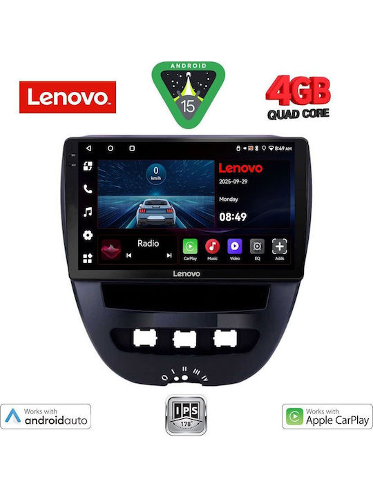 Lenovo Auto-Audiosystem für Toyota Aygo 2005-2014 (Bluetooth/USB/AUX/WiFi/GPS/Apple-Carplay/Android-Auto) mit Touchscreen 10"