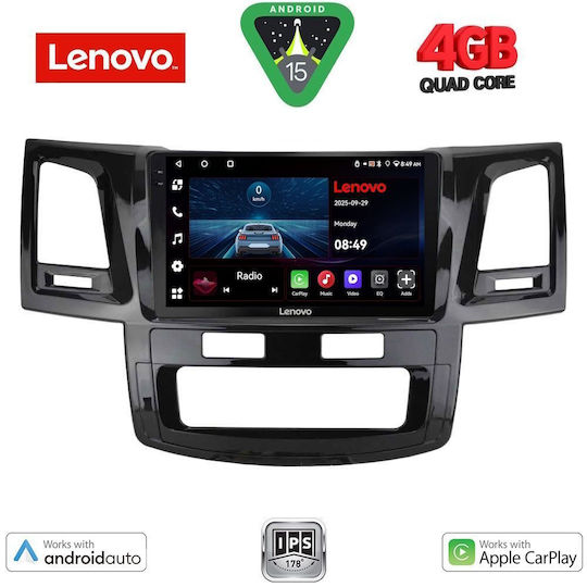 Lenovo Car Audio System for Toyota Hilux 2005-2016 (Bluetooth/USB/AUX/WiFi/GPS/Apple-Carplay/Android-Auto) with Touch Screen 9"