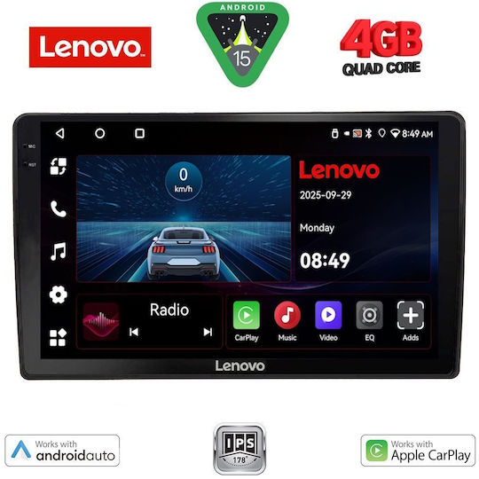 Lenovo Ηχοσύστημα Αυτοκινήτου για Audi A4 2008-2015 (Bluetooth/USB/AUX/WiFi/GPS/Apple-Carplay/Android-Auto) με Οθόνη Αφής 10"