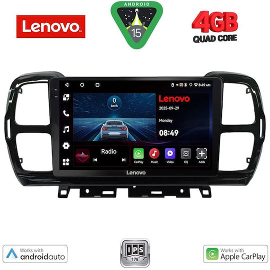 Lenovo Car Audio System for Citroen C5 Aircross 2017-2021 (Bluetooth/USB/AUX/WiFi/GPS/Apple-Carplay/Android-Auto) with Touch Screen 9"