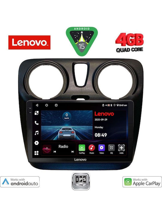 Lenovo Car Audio System for Dacia Dokker 2012 (Bluetooth/USB/AUX/WiFi/GPS/Apple-Carplay/Android-Auto) with Touch Screen 9"