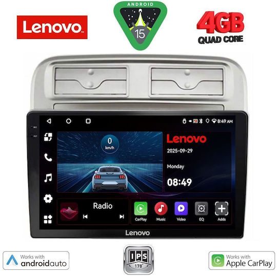 Lenovo Car Audio System for Fiat Grande Punto 2005-2012 (Bluetooth/USB/AUX/WiFi/GPS/Apple-Carplay/Android-Auto) with Touch Screen 9"