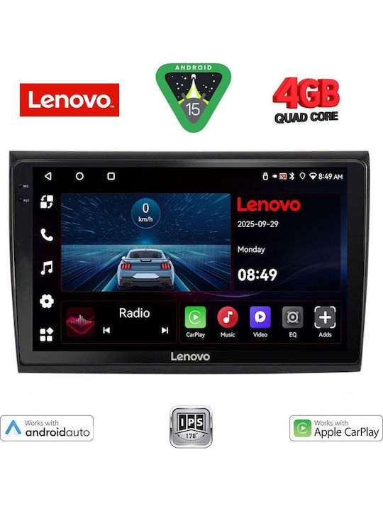 Lenovo Car Audio System for Fiat Bravo 2007 (Bluetooth/USB/AUX/WiFi/GPS/Apple-Carplay/Android-Auto) with Touch Screen 9"