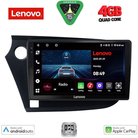Lenovo Car Audio System for Honda Insight 2009-2014 (Bluetooth/USB/AUX/WiFi/GPS/Apple-Carplay/Android-Auto) with Touch Screen 9"