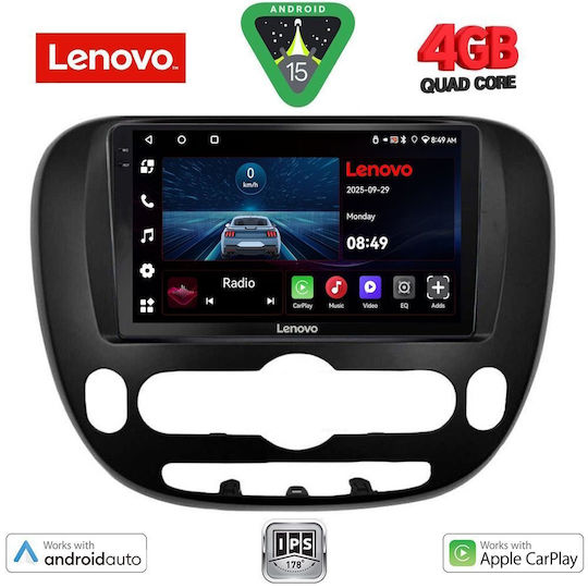 Lenovo Car Audio System for Kia Soul 2014 (Bluetooth/USB/AUX/WiFi/GPS/Apple-Carplay/Android-Auto) with Touch Screen 9"