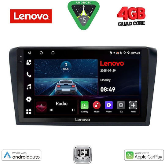 Lenovo Ηχοσύστημα Αυτοκινήτου για Mazda 3 2003-2008 (Bluetooth/USB/AUX/WiFi/GPS/Apple-Carplay/Android-Auto) με Οθόνη Αφής 9"