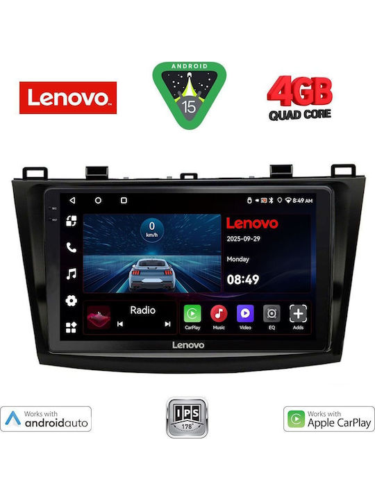 Lenovo Car Audio System for Mazda 3 2009-2014 (Bluetooth/USB/AUX/WiFi/GPS/Apple-Carplay/Android-Auto) with Touch Screen 9"