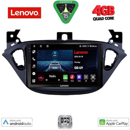 Lenovo Car Audio System for Opel Adam / Corsa 2014-2021 (Bluetooth/USB/AUX/WiFi/GPS/Apple-Carplay/Android-Auto) with Touch Screen 9"