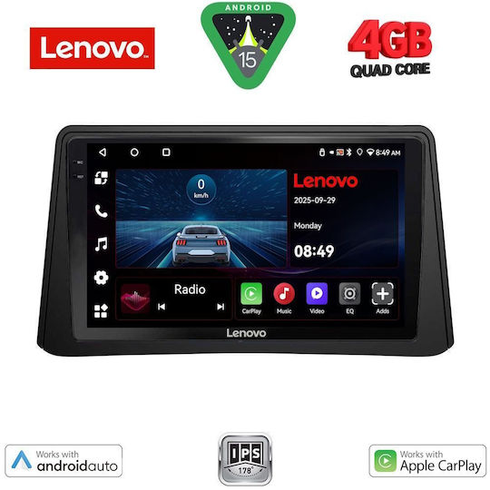 Lenovo Car Audio System for Opel Mokka 2012-2015 (Bluetooth/USB/AUX/WiFi/GPS/Apple-Carplay/Android-Auto) with Touch Screen 9"