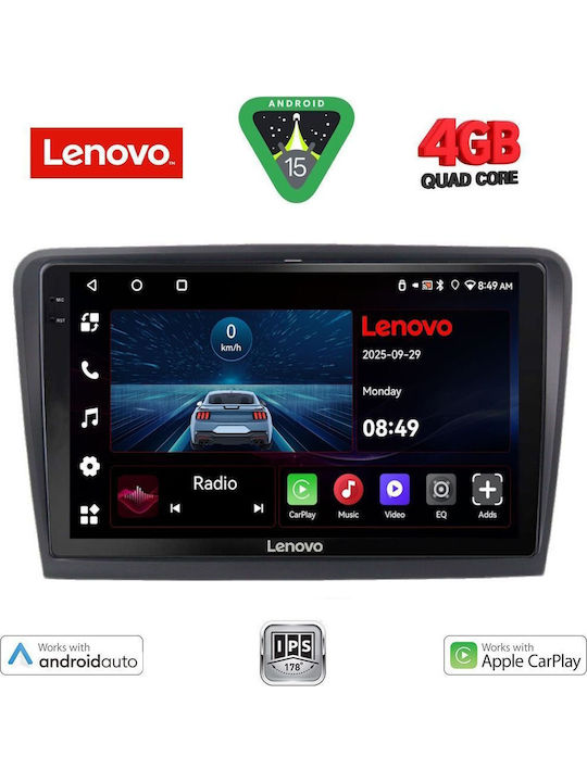 Lenovo Car Audio System for Skoda Superb 2008-2015 (Bluetooth/USB/AUX/WiFi/GPS/Apple-Carplay/Android-Auto) with Touch Screen 10"