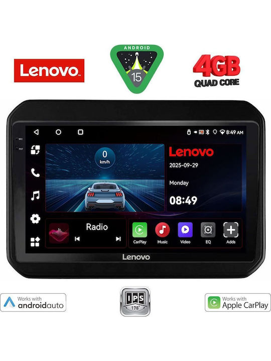 Lenovo Car Audio System for Suzuki Ignis 2016 (Bluetooth/USB/AUX/WiFi/GPS/Apple-Carplay/Android-Auto) with Touch Screen 9"