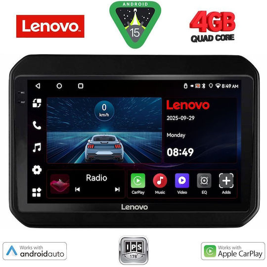 Auto-Audiosystem für Suzuki Ignis 2016 (Bluetooth/USB/AUX/WiFi/GPS/Apple-Carplay/Android-Auto) mit Touchscreen 9"