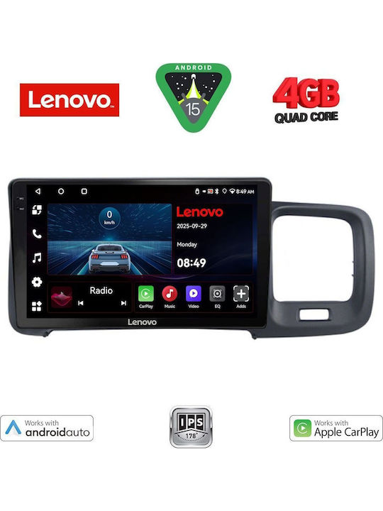 Lenovo Car Audio System for Volvo S60 2010-2018 (Bluetooth/USB/AUX/WiFi/GPS/Apple-Carplay/Android-Auto) with Touch Screen 9"