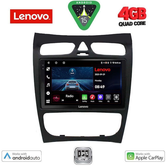 Lenovo Ηχοσύστημα Αυτοκινήτου για Mercedes-Benz CLK Class 2000-2004 (Bluetooth/USB/AUX/WiFi/GPS/Apple-Carplay/Android-Auto) με Οθόνη Αφής 9"