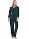 GoldenBay Set Pijamale pentru Femei Dark Green