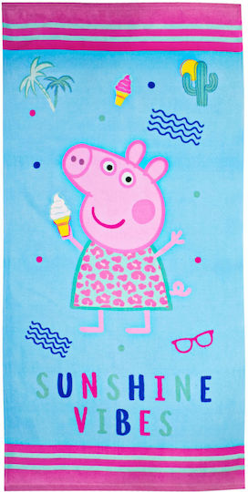 Stamion Kinder-Strandtücher Peppa Schwein Hellblau 140×70 Hellblau