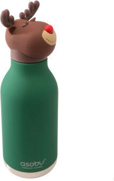Asobu Kids Water Bottle Thermos Stainless Steel Reindeer 460ml