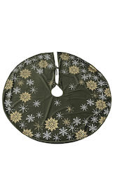 Christmas Tree Skirt ''Snowflakes'' Green M100x...