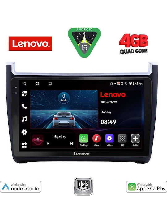 Lenovo Car Audio System for Volkswagen Polo 2014-2017 (Bluetooth/USB/AUX/WiFi/GPS/Apple-Carplay/Android-Auto) with Touch Screen 9"