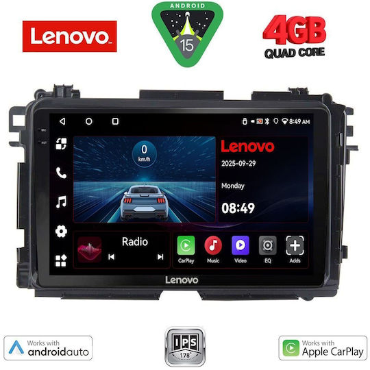 Lenovo Ηχοσύστημα Αυτοκινήτου για Honda HR-V 2015-2021 (Bluetooth/USB/AUX/WiFi/GPS/Apple-Carplay/Android-Auto) με Οθόνη Αφής 9"